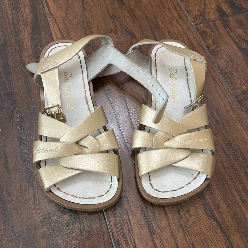 Salt Water Sandals by Hoy - Shiny Gold Kids Sandals
